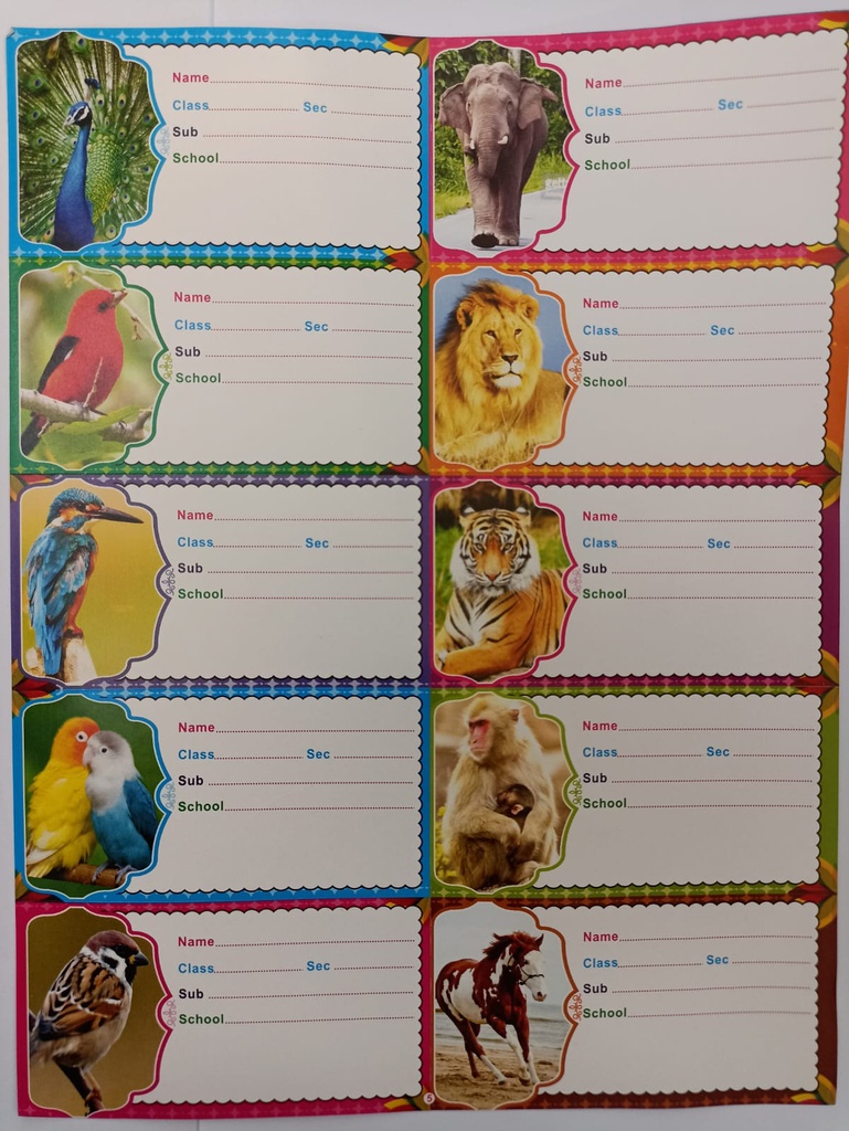 NAME SLIP SMALL (ANIMAL&BIRDS)