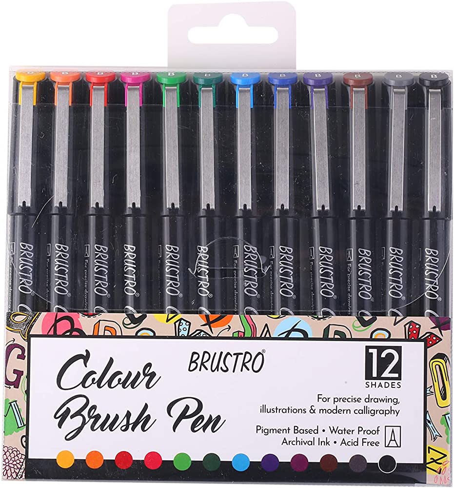BRUSTRO COLOUR BRUSH PEN SET 12
