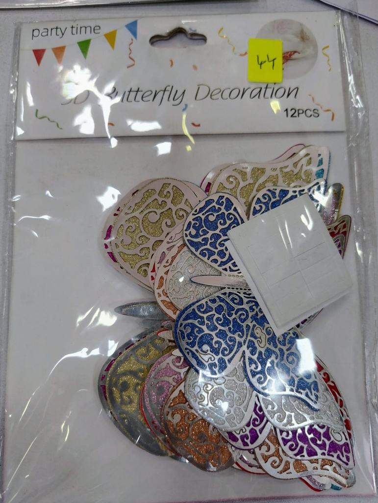 3D BUTTERFLY DECORATION 12PCS