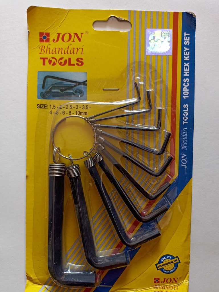 JON BHANDARI TOOLS 10 PC HEX KEY SET
