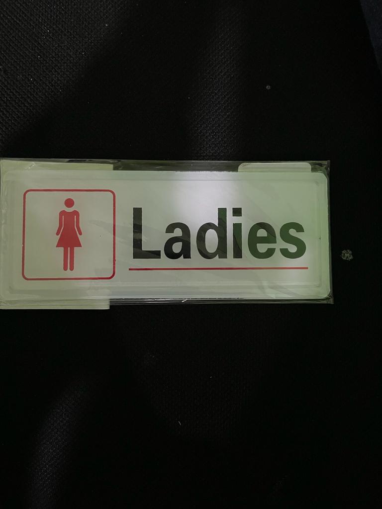 ACRYLIC SIGN BOARD LADIES TOILET