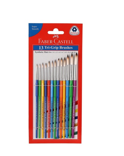 FABER CASTELL 13 ROUND TRI-GRIP BRUSHES