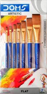 DOMS ARTISTIC SYNTHETIC HAIR BRUSHES FLAT (7 PEICES )