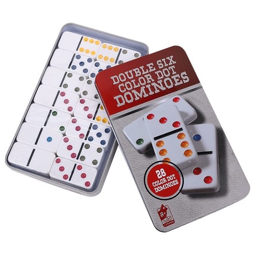 DOUBLE SIX COLOR DOT DOMINOES 28 COLOR DOT DOMINOES