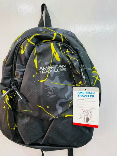 AMERICAN TRAVELLER  SCHOOL BAG SMALL (BLACK&YELLOW)