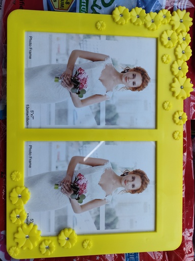 PHOTO FRAME TWO PHOTO YELLOW