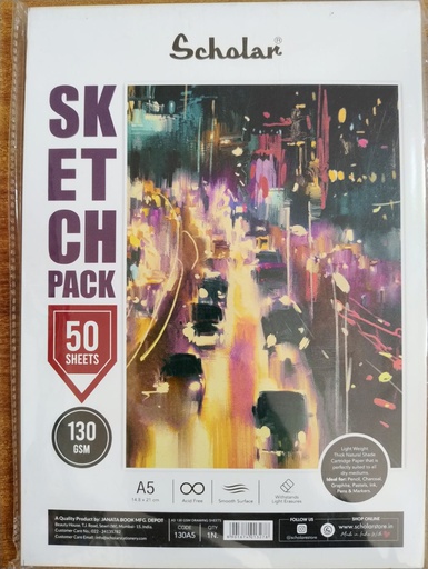 SCHOLAR SKETCH PACK 50 SHEETS (A5) 130 GSM